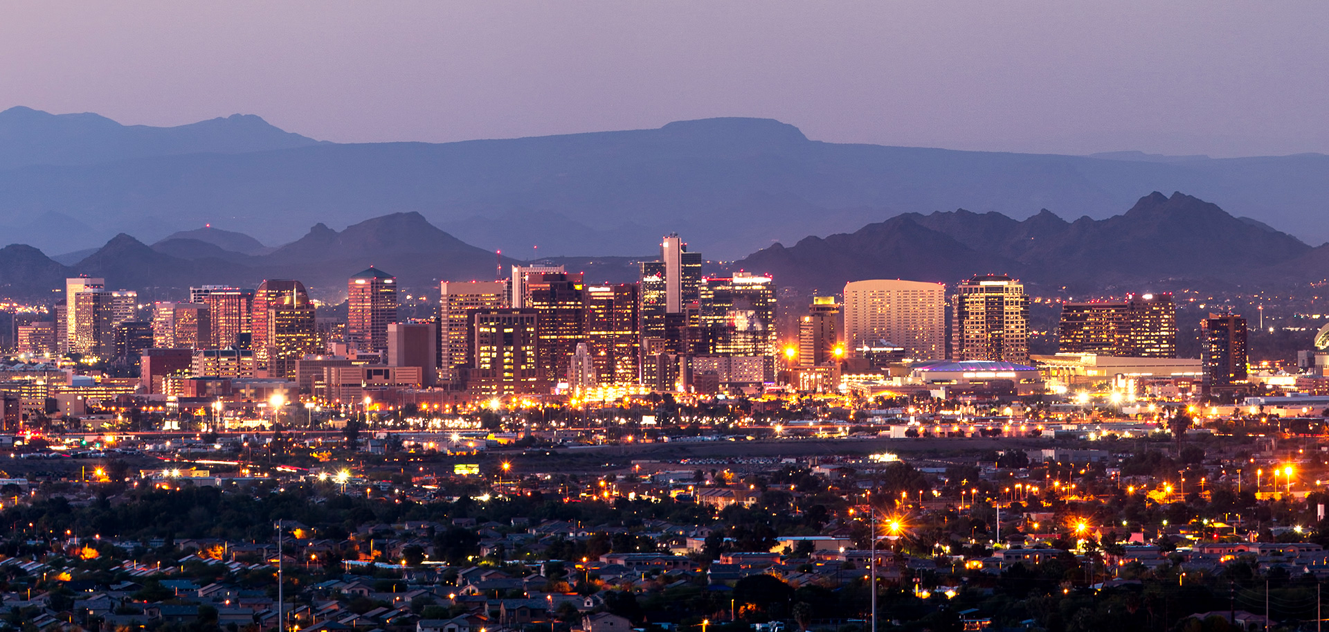 Phoenix skyline at night