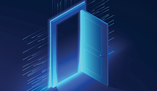 Illustration of an open door